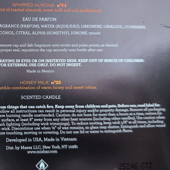 Mix Bar Best Of Minis Whipped Almond Eau De Parfum 0.25 oz & Honey Milk Candle - Picture 4 of 4
